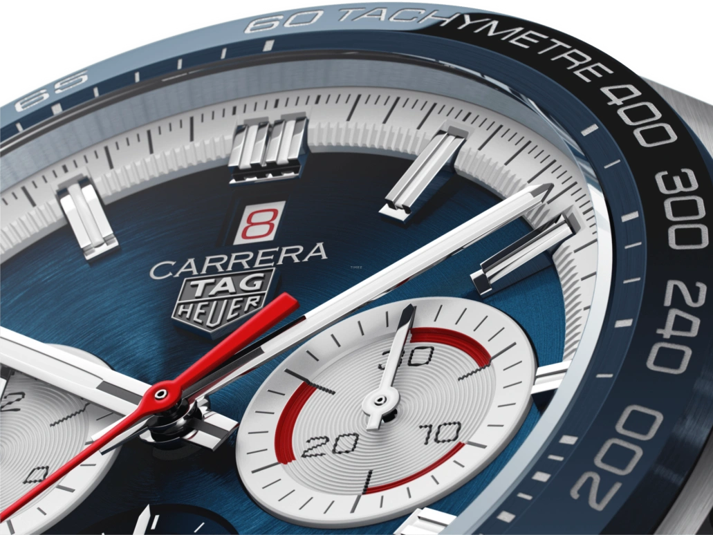 TAG Heuer,Carrera 44mm,44mm,Ceramic,Stainless Steel,Blue,Automatic,Chronograph,Date,Column Wheel,CBN2A1E,CBN2A1E.BA0643