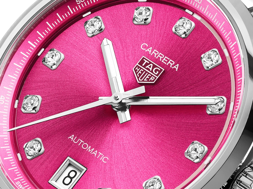 TAG Heuer,Carrera 36mm,36mm,Stainless Steel,Pink Red,Automatic,Day,46hours,WBN2318,WBN2318.BA0001