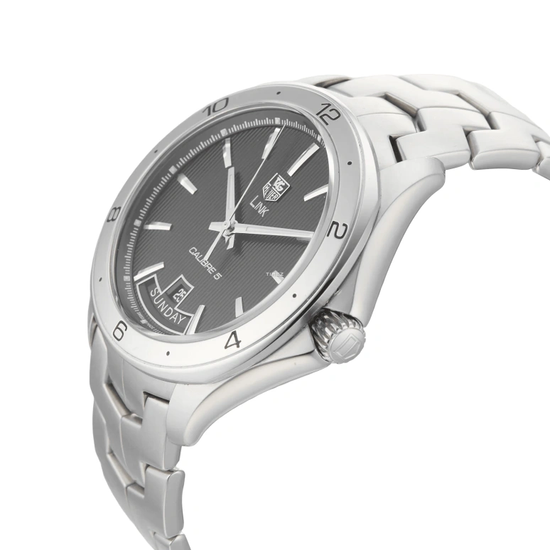 TAG Heuer,Link 42mm,42mm,Stainless Steel,Black,Automatic,Date,Day,WAT2010,WAT2010.BA0951