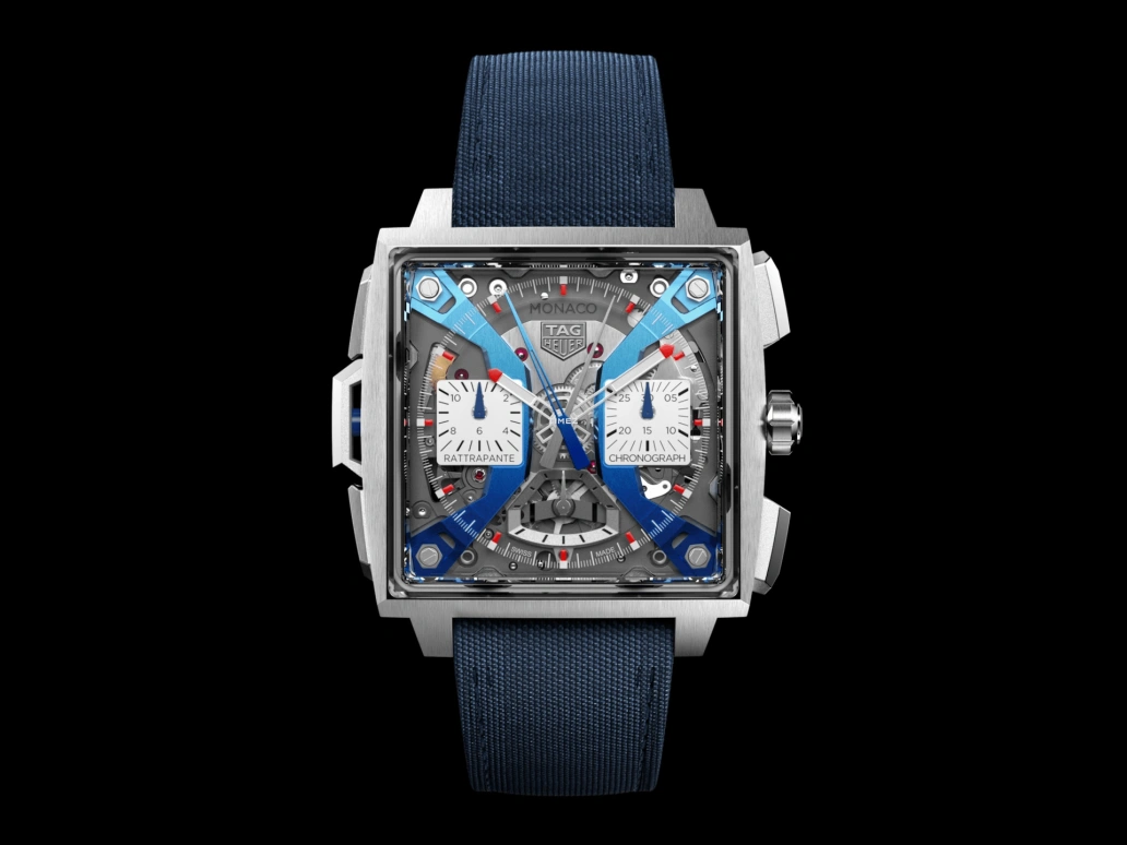 TAG Heuer,Monaco 41mm,41mm,Titanium,Grey,Blue,Automatic,Chronograph,Rattrapante,CBW2182,CBW2182.FC8339