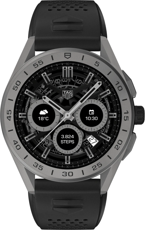 TAG Heuer,Connected Watch 45mm,45mm,Titanium,Ceramic,Multi-Color,Processor,Chronograph,Day,SBG8A81,SBG8A81.BT6222