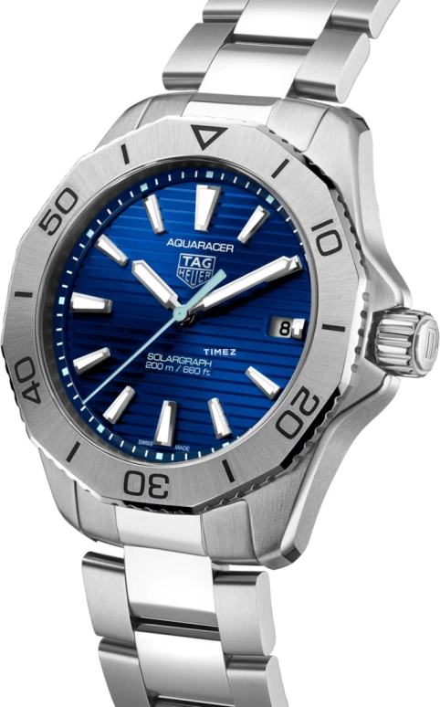 TAG Heuer,Aquaracer 40mm,40mm,Stainless Steel,Blue,Quartz,Day,In-house Caliber,WBP1113,WBP1113.BA0000