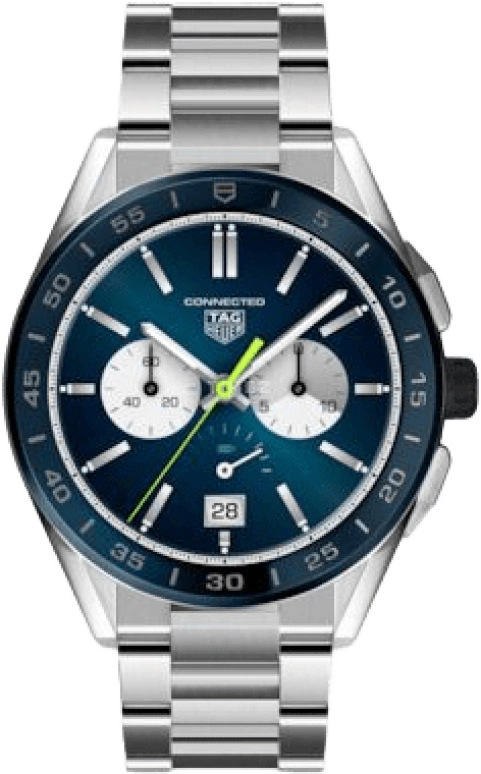 TAG Heuer,Connected Watch 45mm,45mm,Ceramic,Stainless Steel,Multi-Color,Processor,Chronograph,Day,SBG8A11,SBG8A11.BA0646