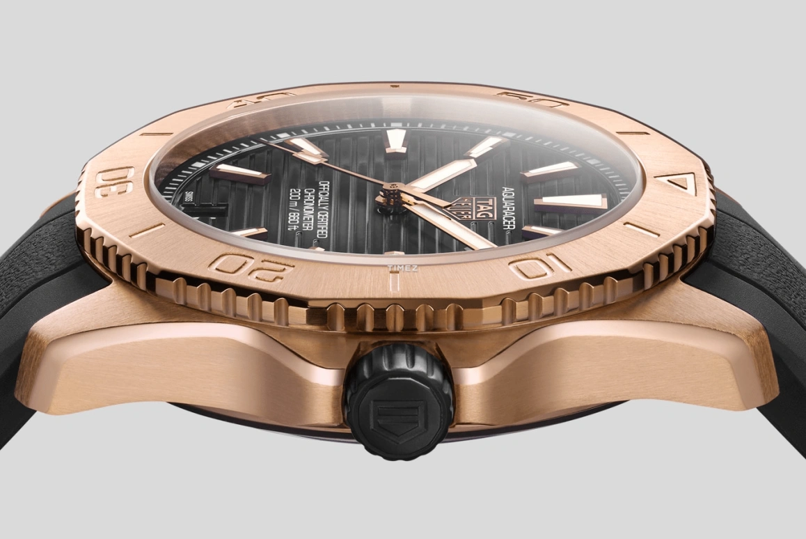 TAG Heuer,Aquaracer 40mm,40mm,Rose Gold,Black,Automatic,Day,Sapphire,Crystal Glass,WBP5150,WBP5150.FT6199