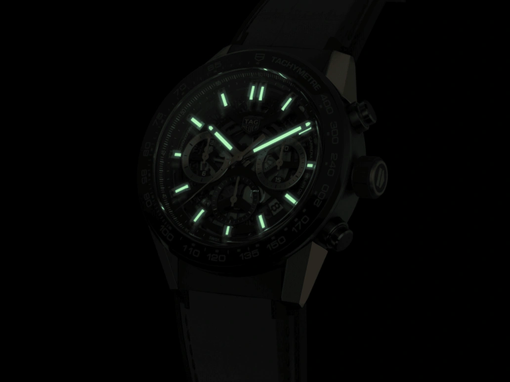 TAG Heuer,Carrera 45mm,45mm,Ceramic,Rose Gold,Stainless Steel,Skeleton,Automatic,Chronograph,Date,Column Wheel,CBG2A50,CBG2A50.FC6450