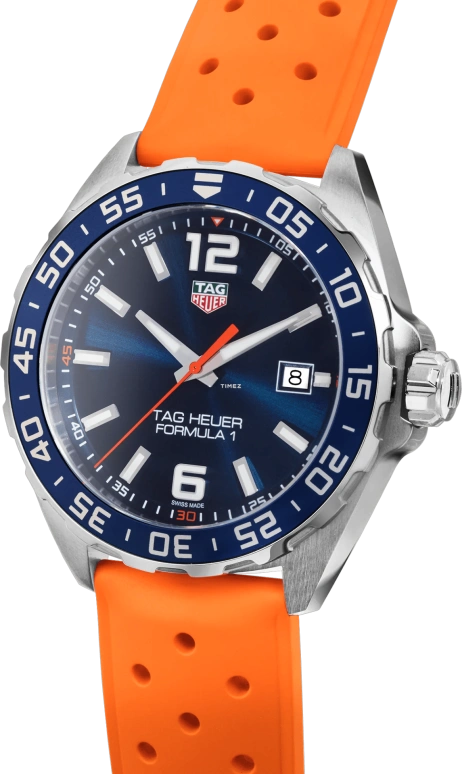 TAG Heuer,Formula 1 43mm,43mm,Stainless Steel,Blue,Quartz,Day,Sapphire,Crystal Glass,WAZ1010,WAZ1010.FT8028