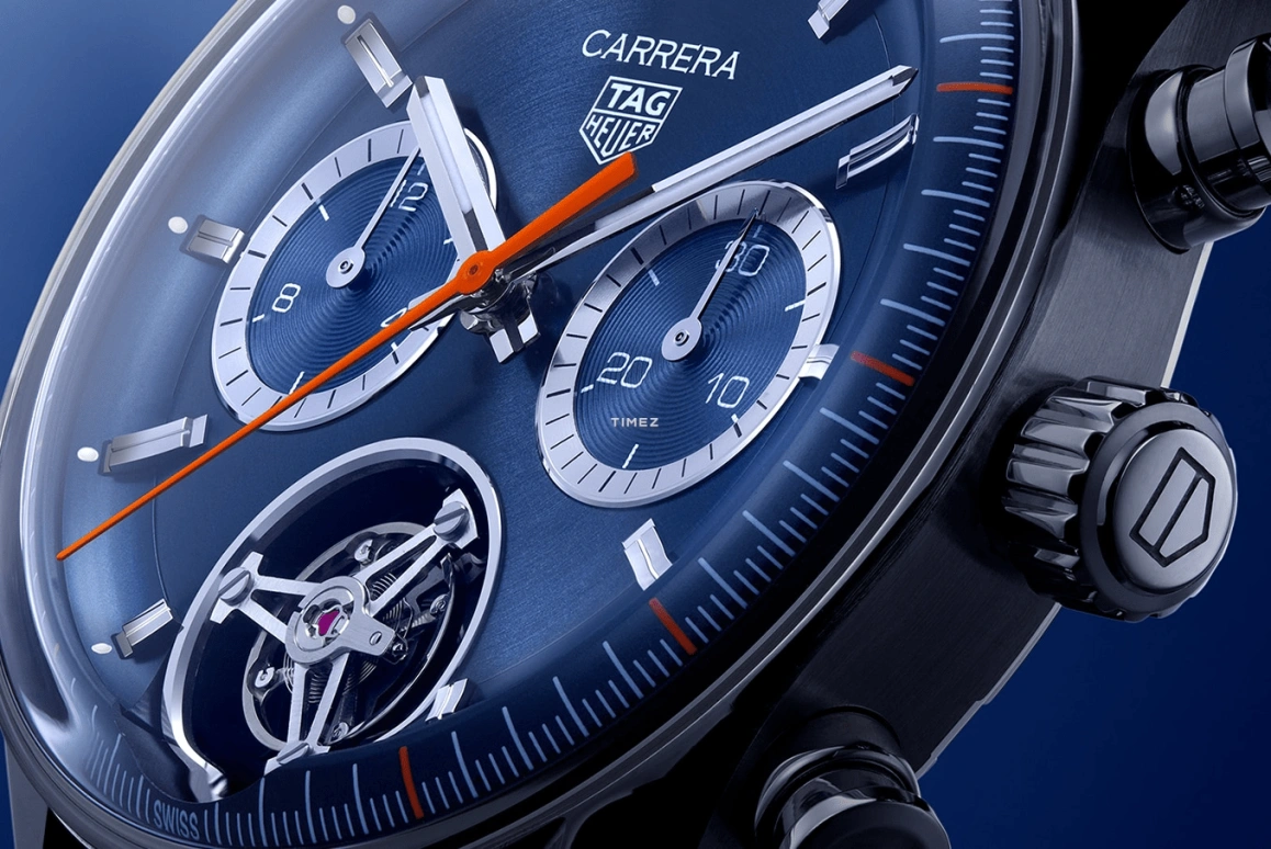 TAG Heuer,Carrera 42mm,42mm,Stainless Steel,Blue,Automatic,Chronograph,Day,Tourbillon,CBS5010,CBS5010.FC6543