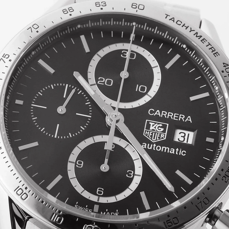 TAG Heuer,Carrera 41mm,41mm,Stainless Steel,Black,Automatic,Chronograph,Day,CV2016,CV2016.BA0794