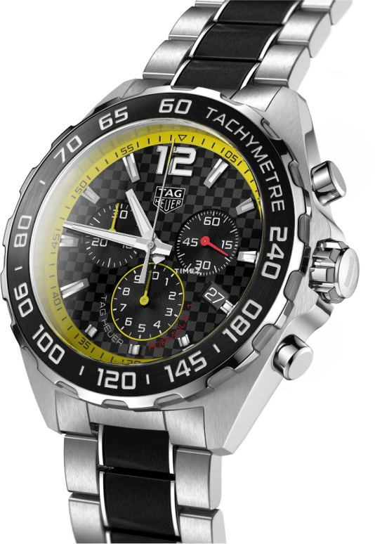 TAG Heuer,Formula 1 43mm,43mm,Stainless Steel,Black,Quartz,Chronograph,Day,CAZ101AC,CAZ101AC.BA0843