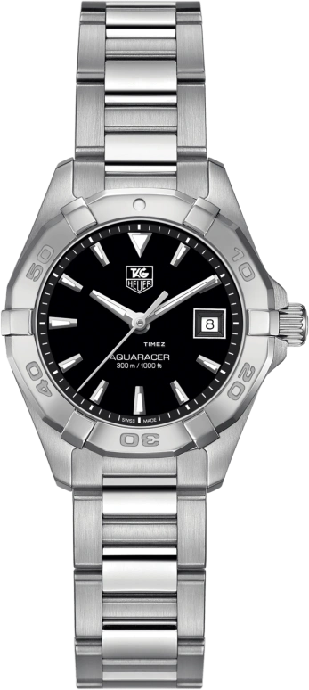 TAG Heuer,Aquaracer 27mm,27mm,Stainless Steel,Black,Quartz,Day,Sapphire,Crystal Glass,WAY1410,WAY1410.BA0920