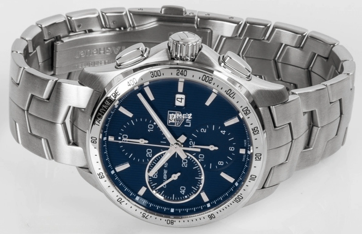 TAG Heuer,Link 43mm,43mm,Stainless Steel,Blue,Automatic,Chronograph,Day,CAT2016,CAT2016.BA0952