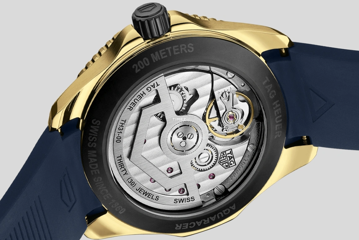 TAG Heuer,Aquaracer 40mm,40mm,Yellow Gold,Blue,Automatic,Day,Sapphire,Crystal Glass,WBP5152,WBP5152.FT6210