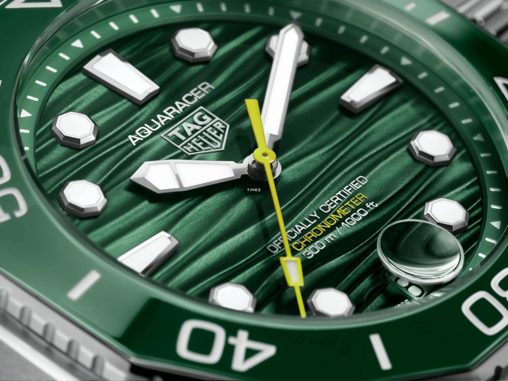 TAG Heuer,Aquaracer 42mm,42mm,Stainless Steel,Green,Automatic,Day,80hours,WBP5116,WBP5116.BA0013