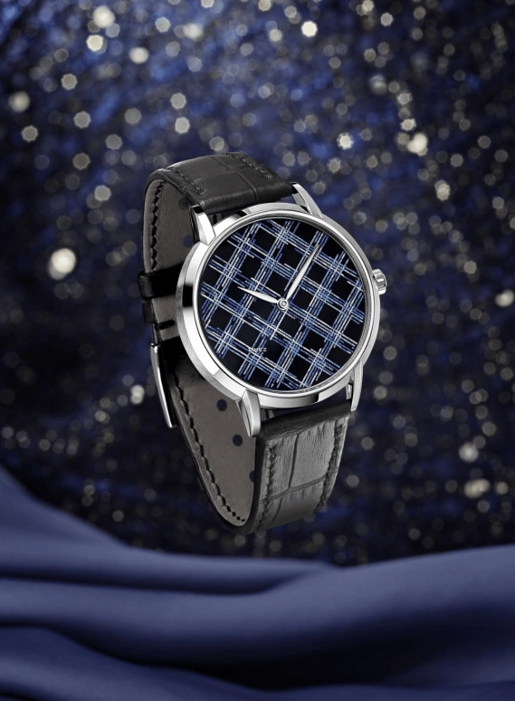 TAOS,Other 38mm,38mm,White Gold,Blue,Black,Automatic,Sapphire,Round,Tuxedo