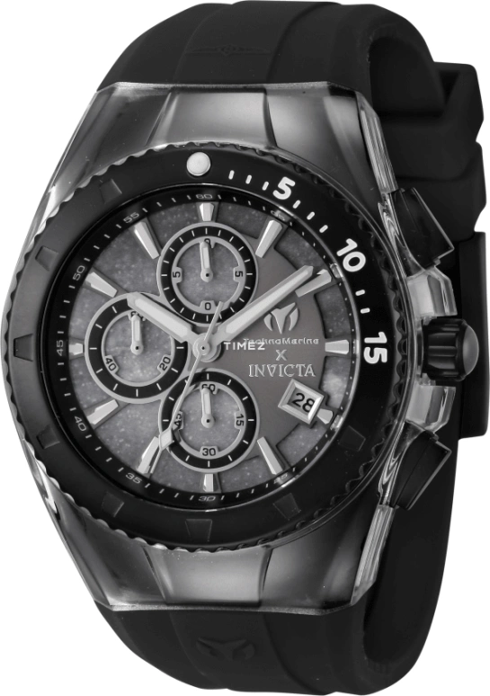 TechnoMarine,Collaborations 44.50mm,44.50mm,Stainless Steel,Black,Quartz,Chronograph,Day,TM,TM-122002