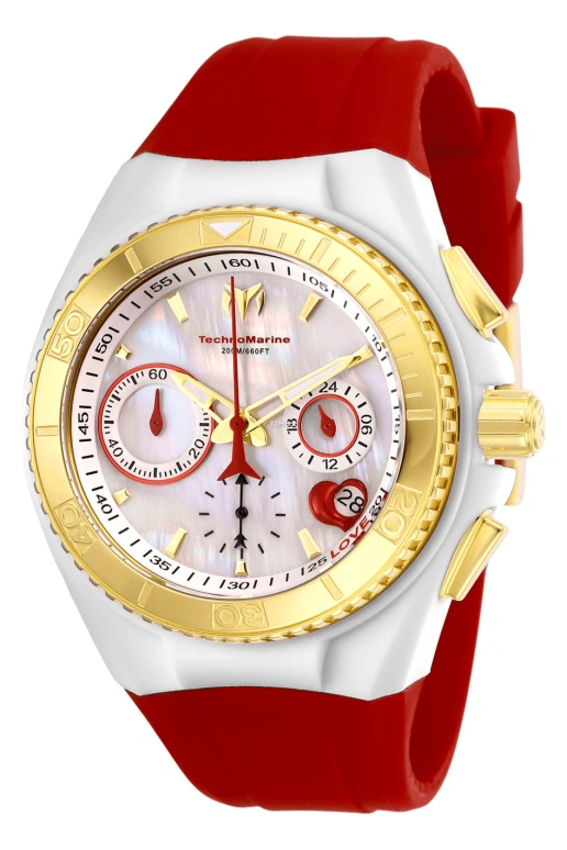TechnoMarine,Cruise 40mm,40mm,Stainless Steel,Silicone,White,Quartz,Chronograph,Day,Dule Time,TM,TM-117003