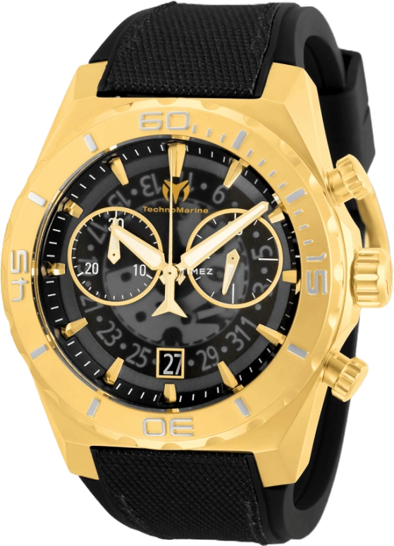 TechnoMarine,Reef 48mm,48mm,Stainless Steel,Black,Quartz,Chronograph,Day,TM,TM-519008