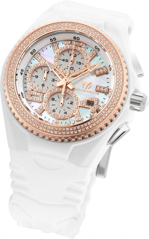 TechnoMarine,Cruise 40mm,40mm,Stainless Steel,Silicone,White,Quartz,Chronograph,Day,TM,TM-115249