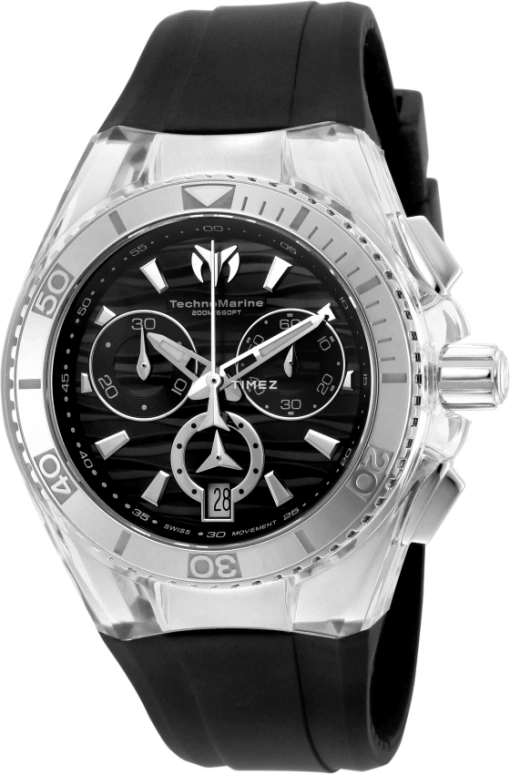 TechnoMarine,Cruise 40mm,40mm,Stainless Steel,Black,Quartz,Chronograph,Day,TM,TM-115051