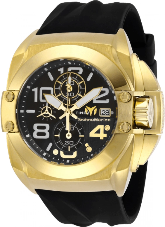 TechnoMarine,Reef 45mm,45mm,Stainless Steel,Black,Quartz,Chronograph,Day,TM,TM-518003