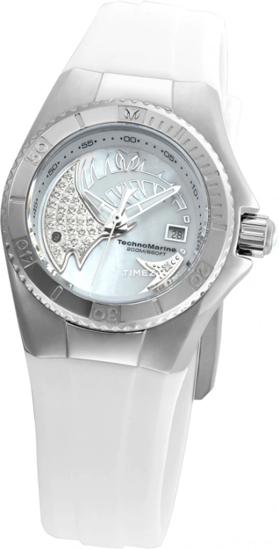 TechnoMarine,Cruise 30mm,30mm,Stainless Steel,White,Quartz,Day,Hardlex,TM,TM-115256
