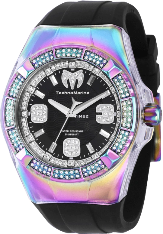 TechnoMarine,Cruise 44.50mm,44.50mm,Stainless Steel,Black,Quartz,Hardlex,Round,TM,TM-121096