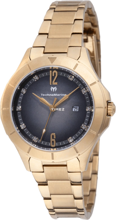 TechnoMarine,Luna 33mm,33mm,Stainless Steel,Black,Quartz,Day,Hardlex,TM,TM-826003