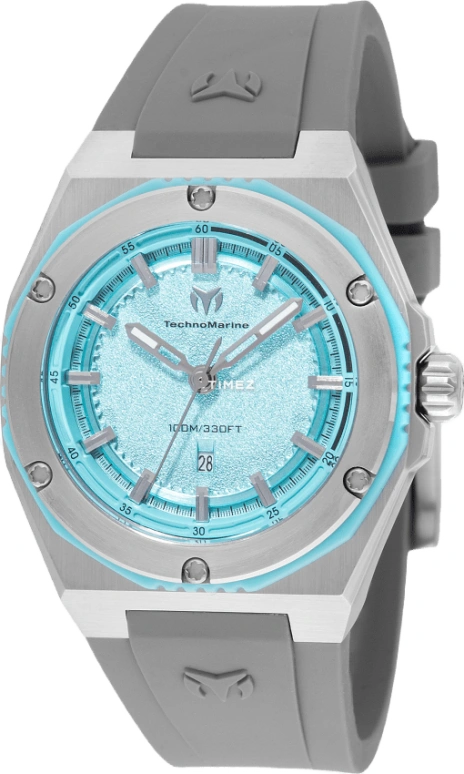 TechnoMarine,Coral 36mm,36mm,Stainless Steel,Plastic,Blue,Quartz,Day,Hardlex,TM,TM-416052