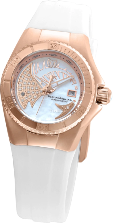 TechnoMarine,Cruise 30mm,30mm,Stainless Steel,White,Quartz,Day,Hardlex,TM,TM-115258