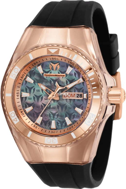 TechnoMarine,Cruise 40mm,40mm,Stainless Steel,Black,Quartz,Date,Day,TM,TM-115327