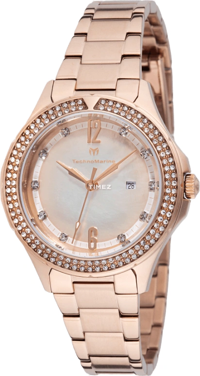 TechnoMarine,Luna 33mm,33mm,Stainless Steel,White,Quartz,Day,Hardlex,TM,TM-826009