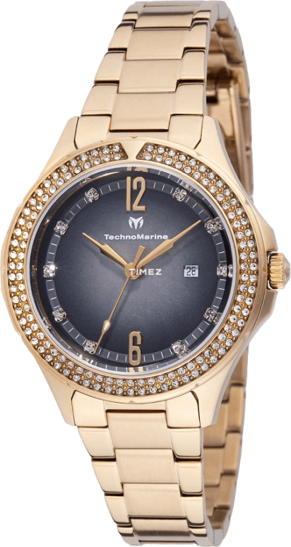 TechnoMarine,Luna 33mm,33mm,Stainless Steel,Black,Quartz,Day,Hardlex,TM,TM-826010