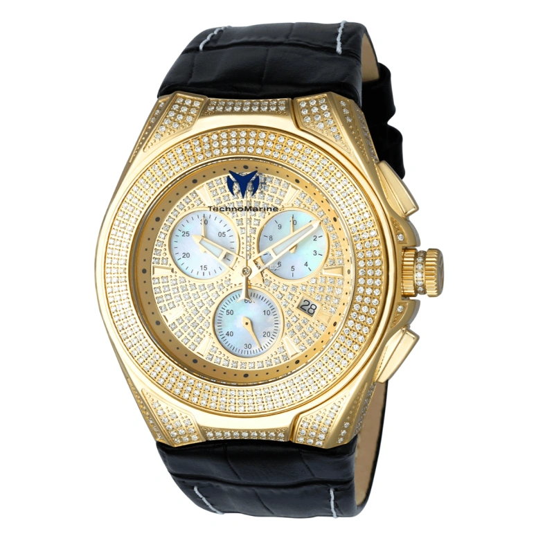 TechnoMarine,Cruise 45mm,45mm,Stainless Steel,Gold,White,Quartz,Chronograph,Day,TM,TM-115393