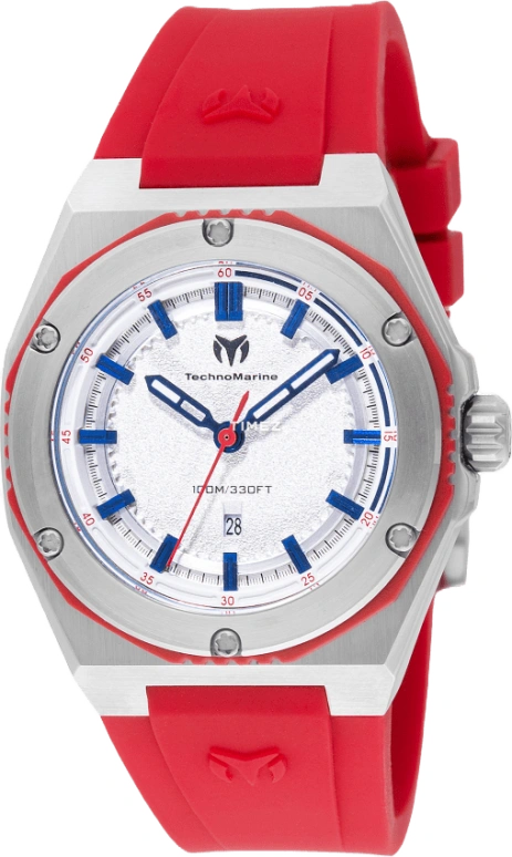 TechnoMarine,Coral 36mm,36mm,Stainless Steel,Plastic,White,Quartz,Day,Hardlex,TM,TM-416051