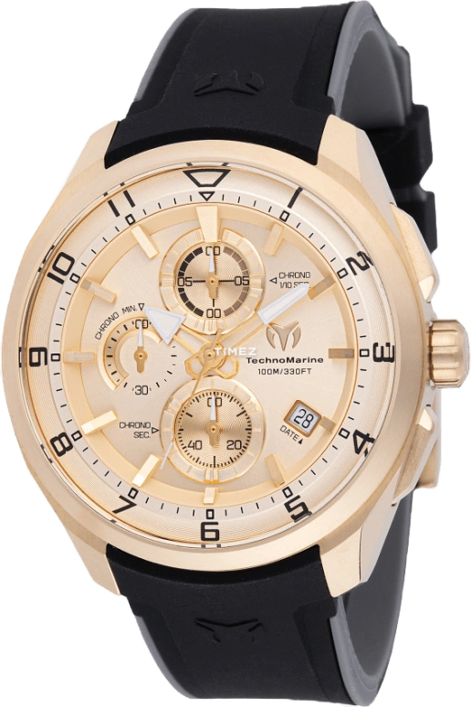TechnoMarine,Ocean 44mm,44mm,Stainless Steel,Gold,Quartz,Chronograph,Day,TM,TM-318132