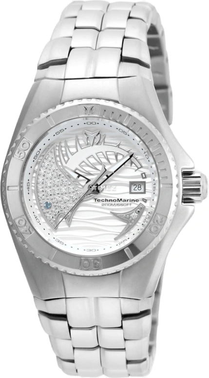 TechnoMarine,Cruise 30mm,30mm,Stainless Steel,White,Quartz,Day,Hardlex,TM,TM-115202