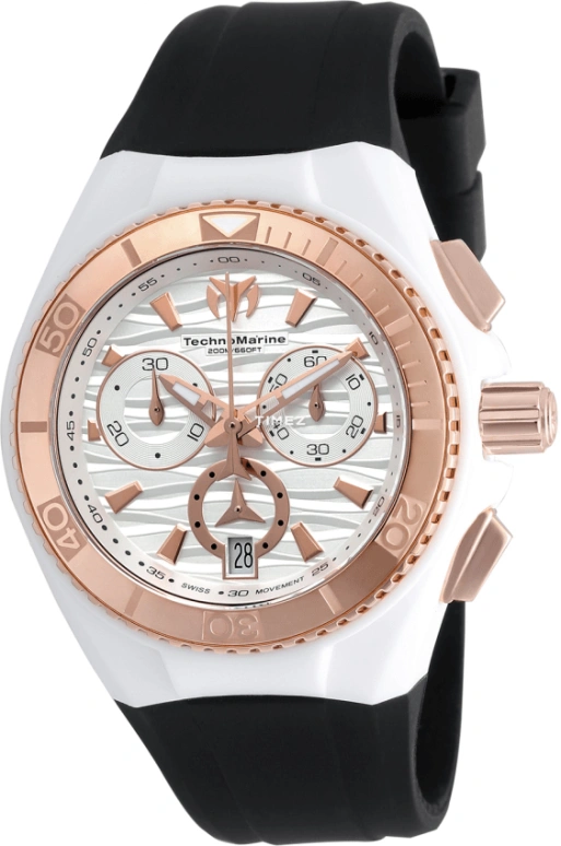 TechnoMarine,Cruise 40.57mm,40.57mm,Stainless Steel,Silicone,White,Quartz,Chronograph,Day,TM,TM-115044
