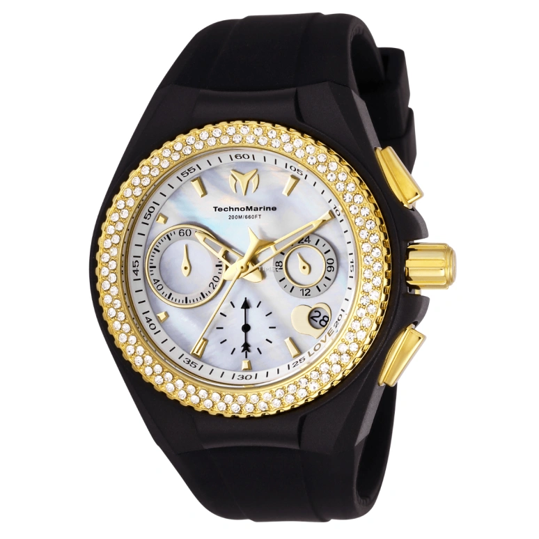 TechnoMarine,Cruise 40mm,40mm,Stainless Steel,Silicone,White,Quartz,Chronograph,Day,TM,TM-117046