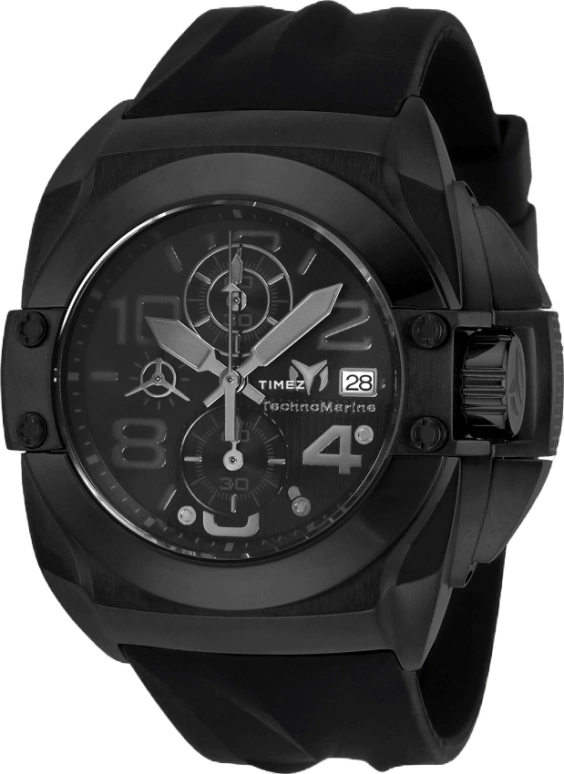 TechnoMarine,Reef 45mm,45mm,Stainless Steel,Black,Quartz,Chronograph,Day,TM,TM-518006
