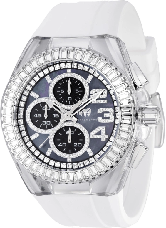 TechnoMarine,Cruise 45mm,45mm,Stainless Steel,Silicone,Purple,Quartz,Chronograph,Hardlex,TM,TM-121022