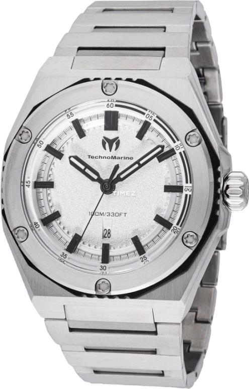 TechnoMarine,Coral 45mm,45mm,Stainless Steel,Plastic,Silver White,Quartz,Day,Hardlex,TM,TM-416060