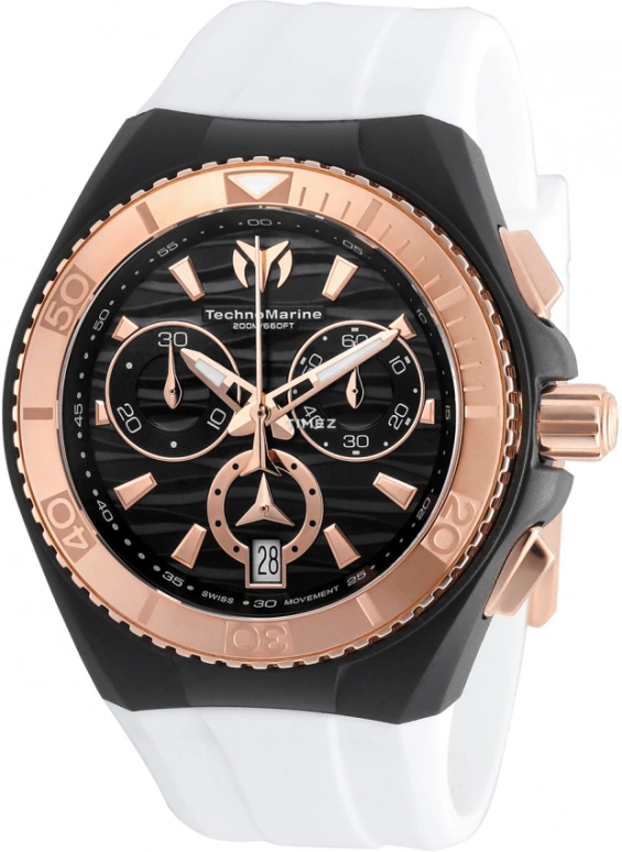 TechnoMarine,Cruise 40.57mm,40.57mm,Stainless Steel,Silicone,Black,Quartz,Chronograph,Day,TM,TM-115045