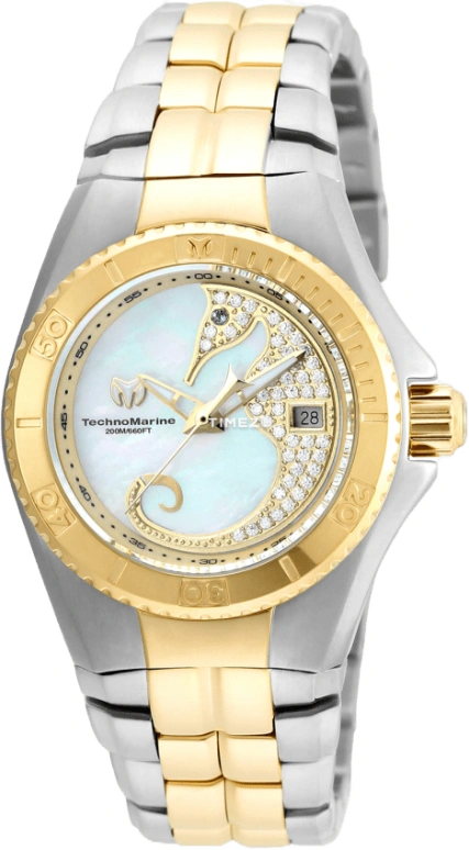 TechnoMarine,Cruise 30mm,30mm,Stainless Steel,White,Quartz,Day,Hardlex,TM,TM-115288