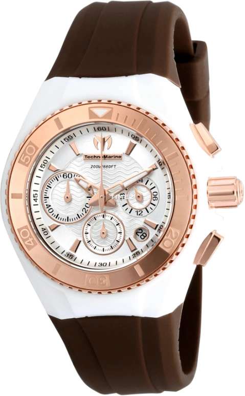TechnoMarine,Cruise 38mm,38mm,Stainless Steel,Silicone,White,Quartz,Chronograph,Day,TM,TM-115032