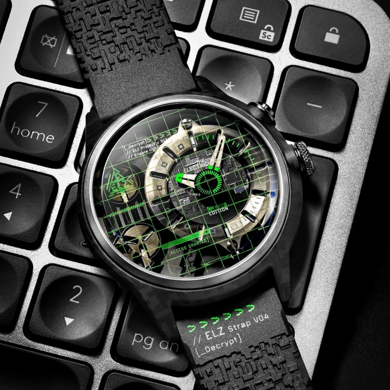THE ELECTRICIANZ,Other 45mm,45mm,Stainless Steel,nylon,Green,Silver,Quartz,Hardlex,Round,ZZ,ZZ-C1C/02-CRD