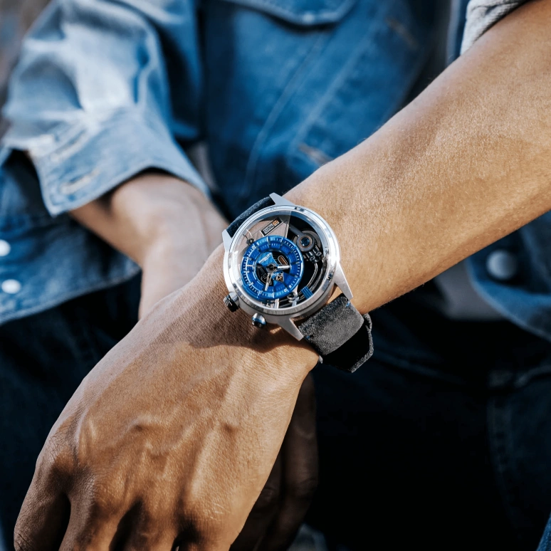 THE ELECTRICIANZ,Other 45mm,45mm,Stainless Steel,Blue,Quartz,Hardlex,Crystal Glass,Round,ZZ,ZZ-A3C/02-CLB