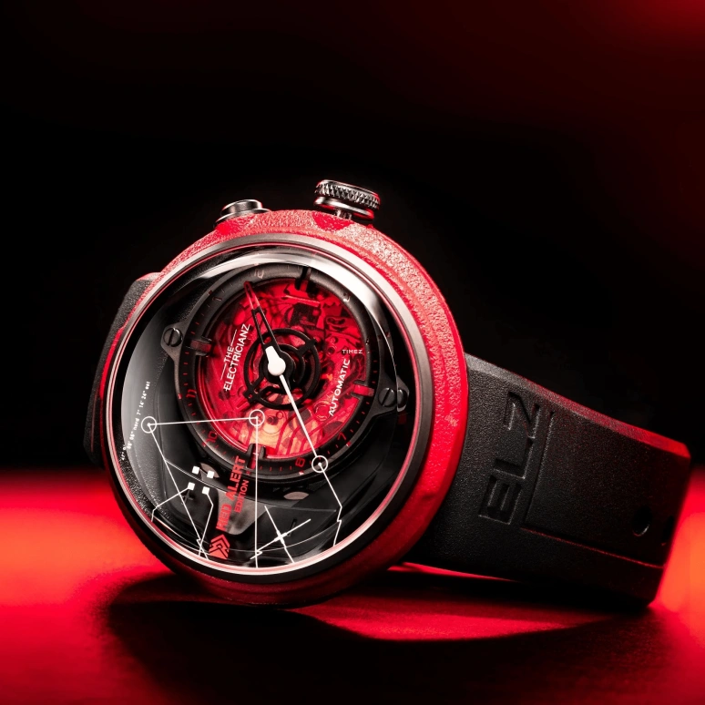 THE ELECTRICIANZ,Other 46mm,46mm,Stainless Steel,Fiber Glass,Black,Red,Automatic,42hours,Hardlex,ZZ,ZZ-D1C/03-CRD