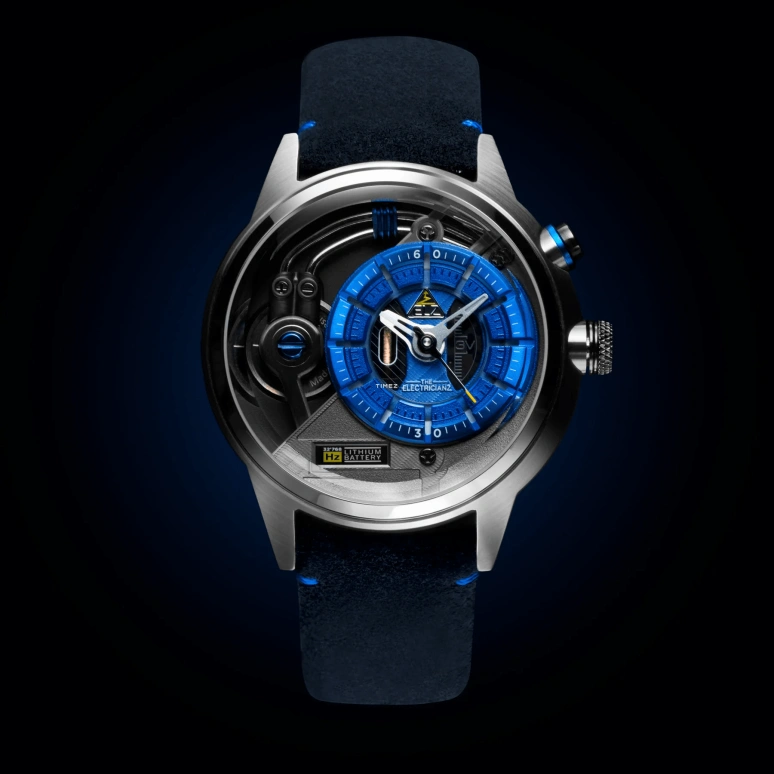THE ELECTRICIANZ,Other 45mm,45mm,Stainless Steel,Blue,Quartz,Hardlex,Crystal Glass,Round,ZZ,ZZ-A3C/02-CLB