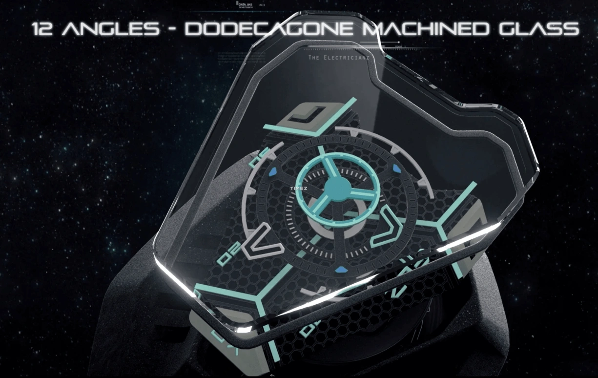 THE ELECTRICIANZ,Other 44.50x48.25mm,44.50x48.25mm,Carbon,Stainless Steel,Black,Automatic,Hardlex,Octagon,ZZ,ZZ-D2C/02-CRD