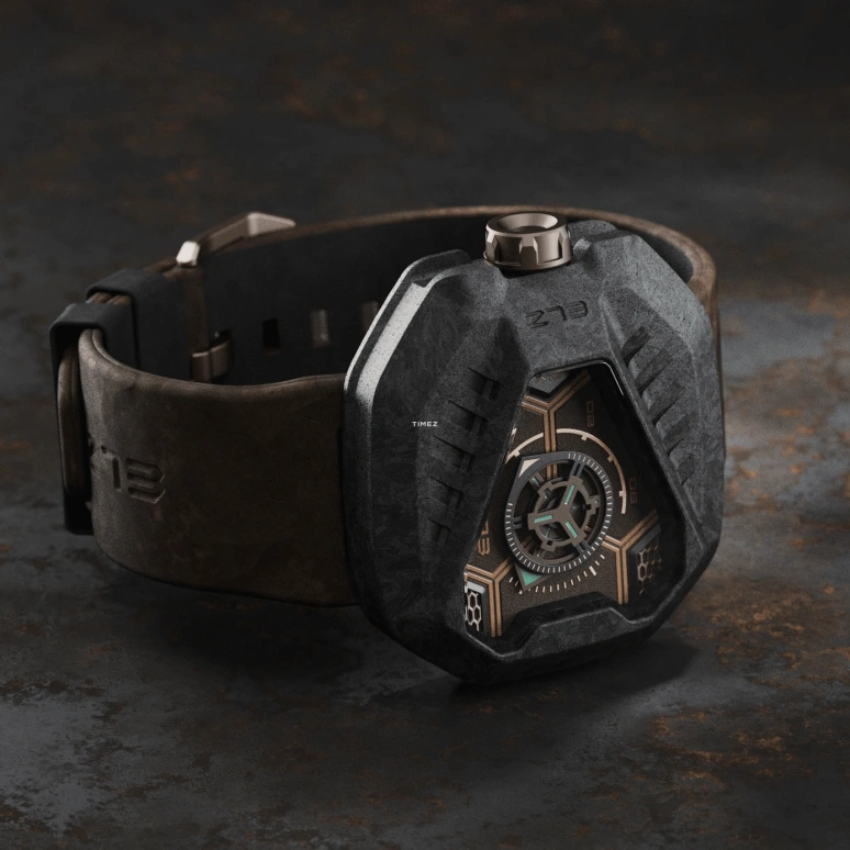 THE ELECTRICIANZ,Other 44.50x48.25mm,44.50x48.25mm,Carbon,Stainless Steel,Brown,Automatic,Hardlex,Octagon,ZZ,ZZ-D2C/03-CLC